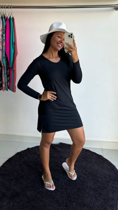 VESTIDO BANHO MANGA LONGA PROTECAO UV EXG