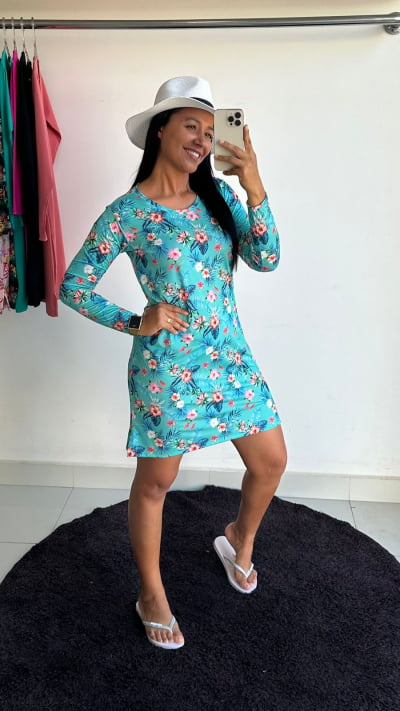 VESTIDO BANHO MANGA LONGA PROTECAO UV EXG