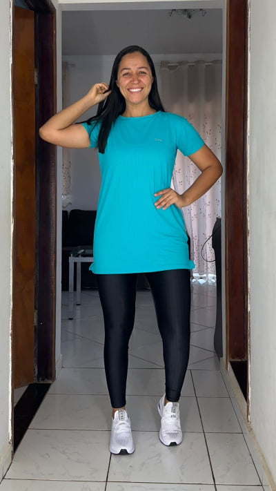 BLUSAO PARA MALHAR POLIAMIDA DRY FIT COMPRIMENTO ALONGADO TAMANHO G